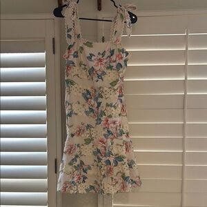 Floral Lace Dress with Ruffle Straps